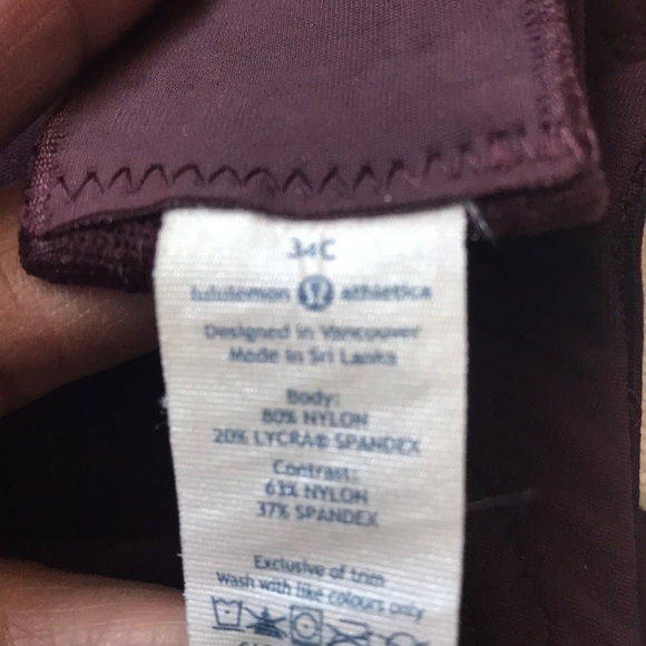Maroon size 34C Lululemon bra - Picture 4 of 4